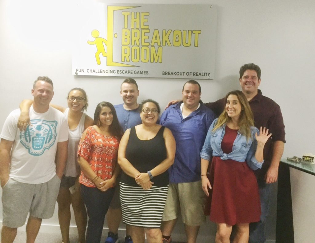 Group photo after escape room in Downtown Wilmington